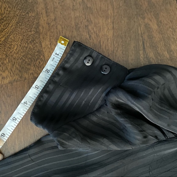 KRIZIA Black Sheer Buttoned Blouse Puffy Sleeves - Picture 7 of 8